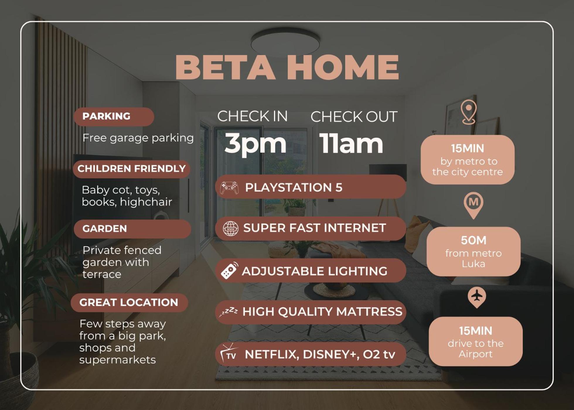 Beta Home - Garage, Air Condition, Garden, At Metro Praga Exterior foto